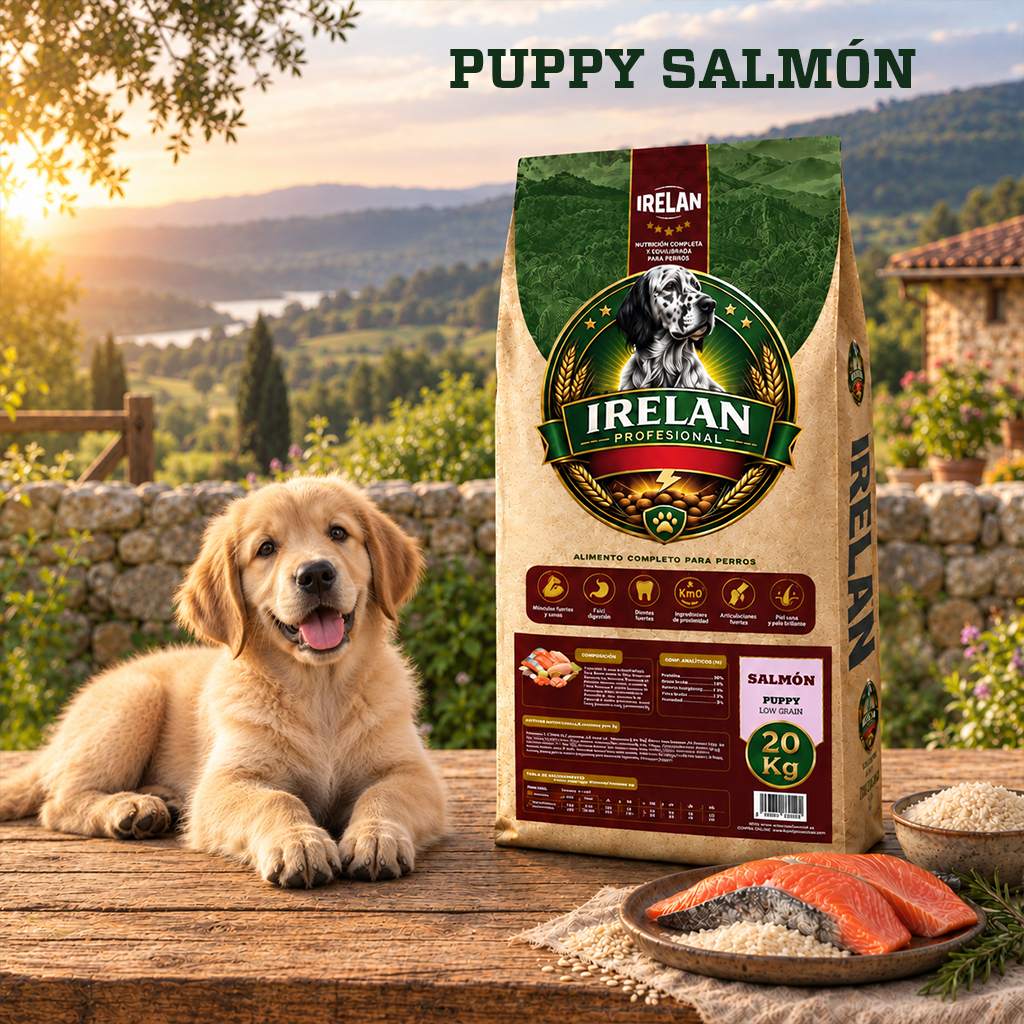 Pienso profesional Irelan Puppy Salmón para cachorros con piel o digestión sensible
